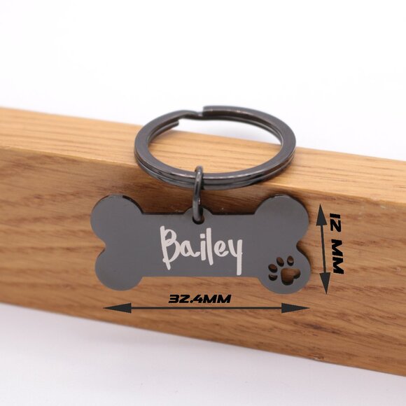 Personalized Bone Pet Tag,Engraved Pet's Name Tag and QR Code Powered By ScanKee - Picture 4 of 11